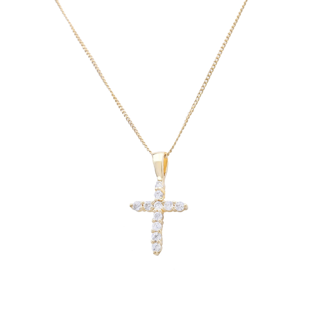 Petite Crystal Cross Necklace