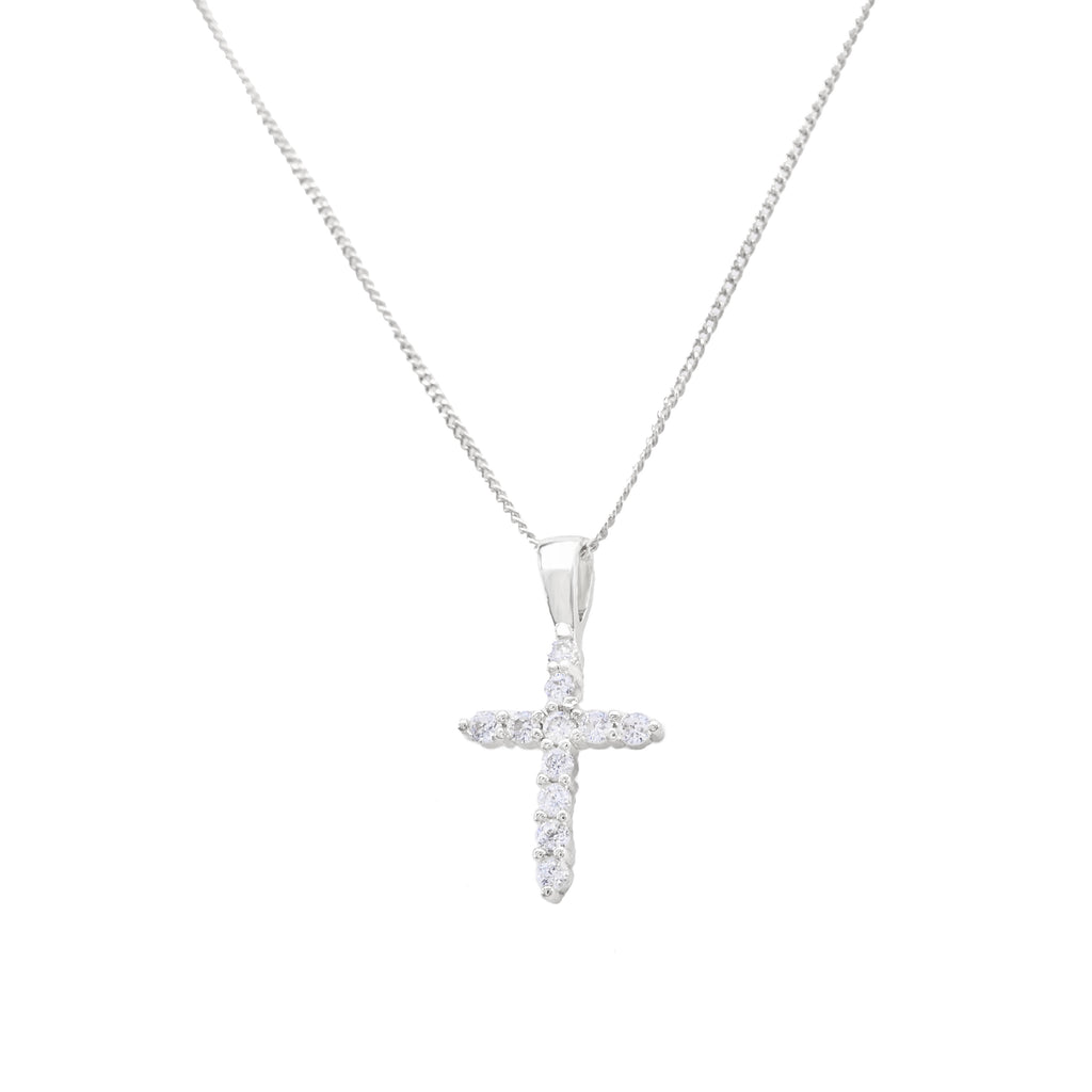 Petite Crystal Cross Necklace