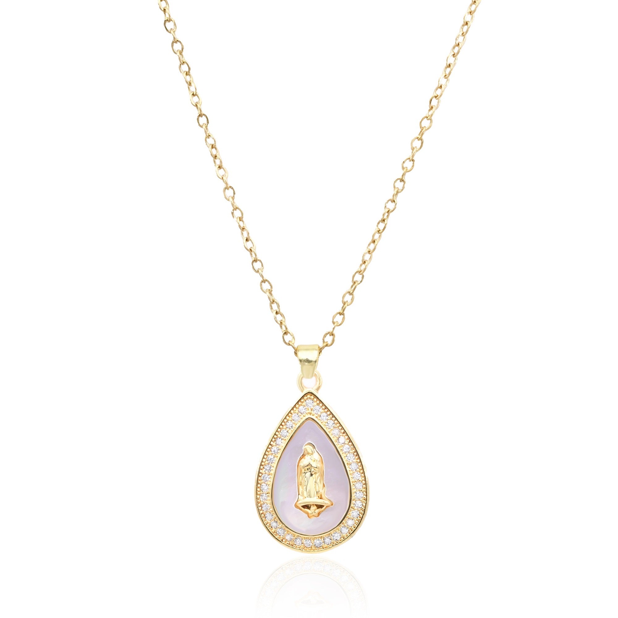 Virgin of Guadalupe Teardrop Necklace