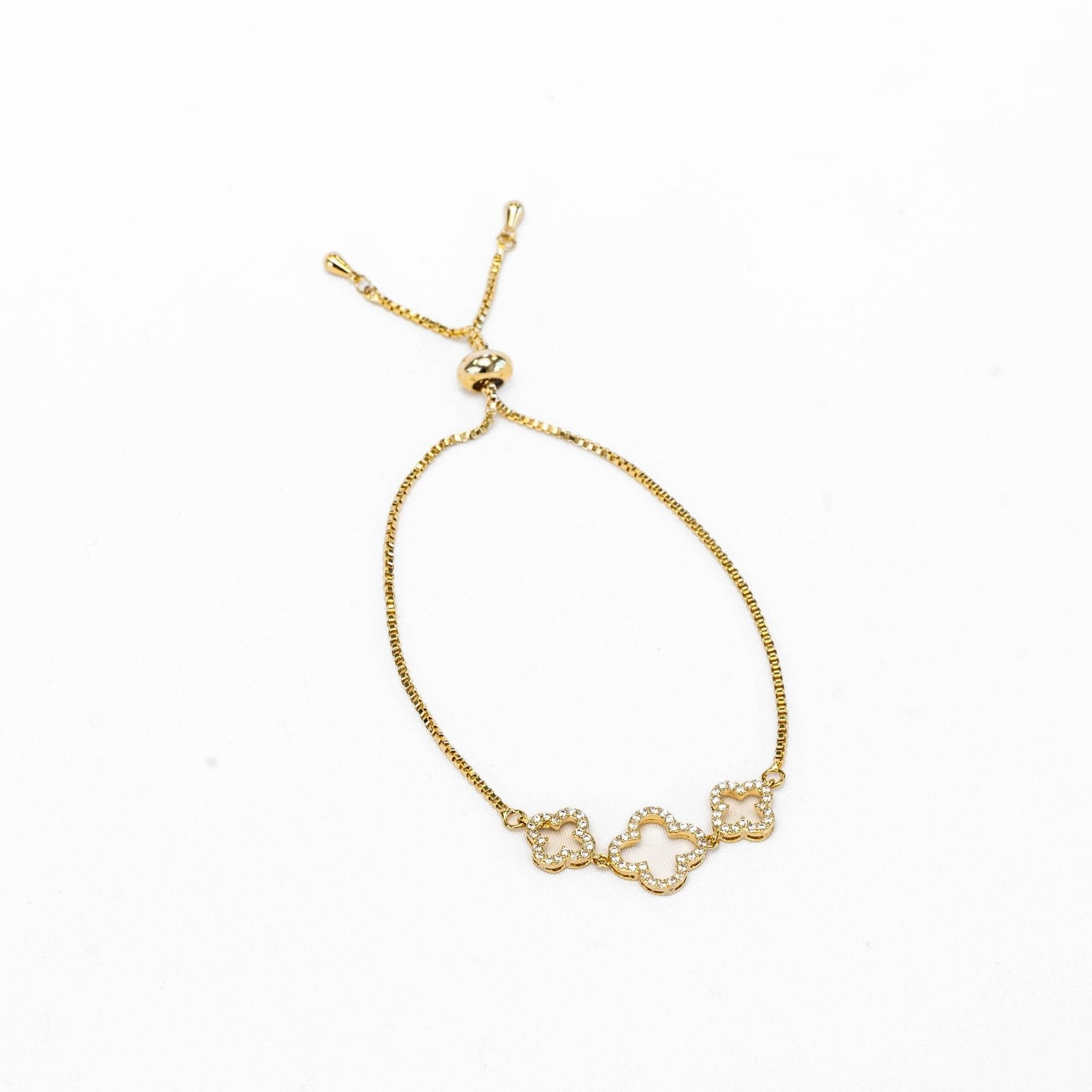 Big Triple Clover Bracelet - Gold