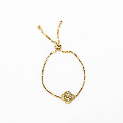 Black Round Clover - Gold