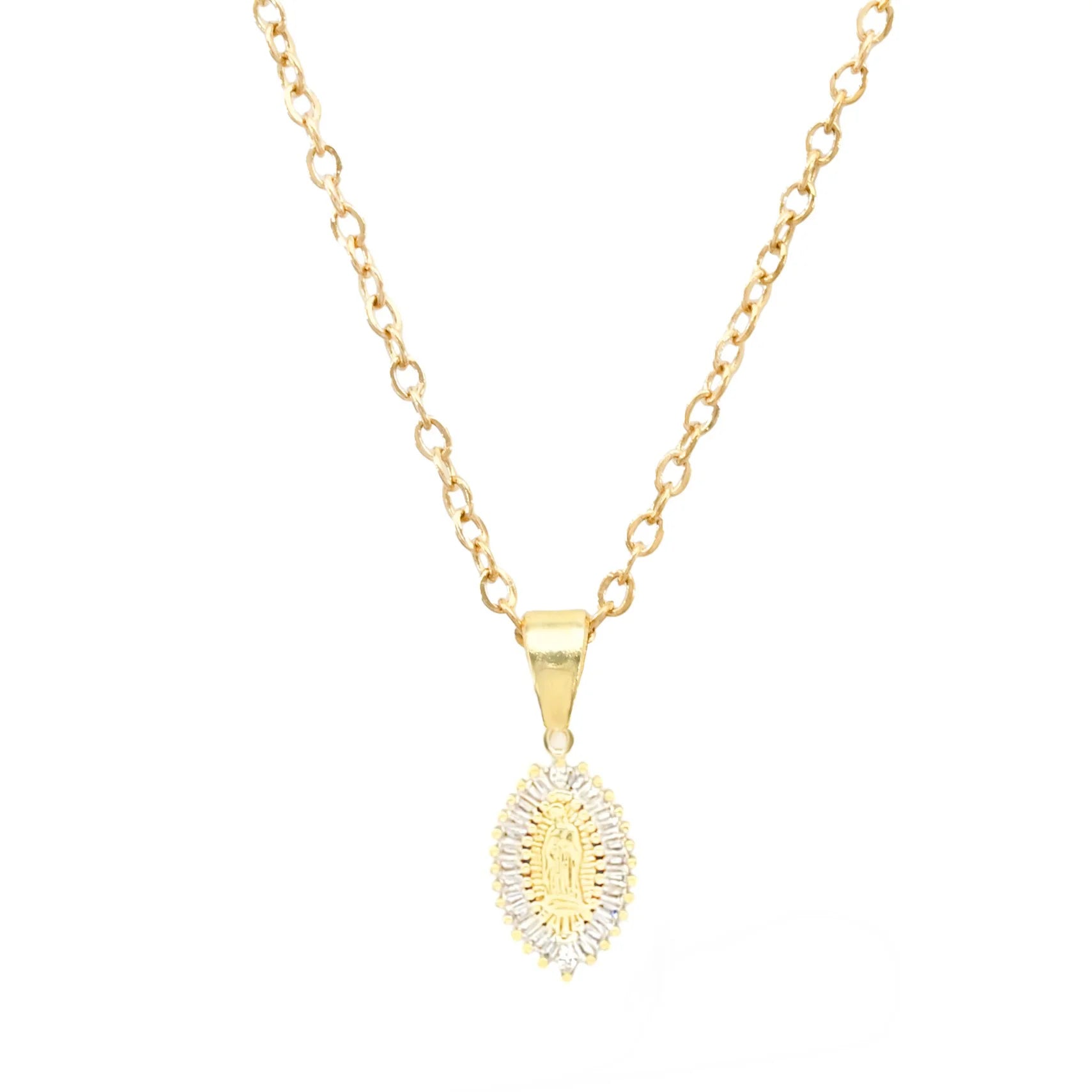 Chunky Medallion Our Lady of Guadalupe - Gold