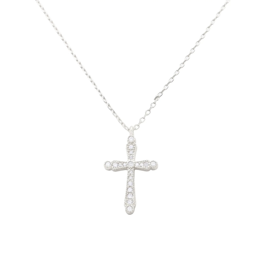 Cross with Cubic Zirconias - Silver