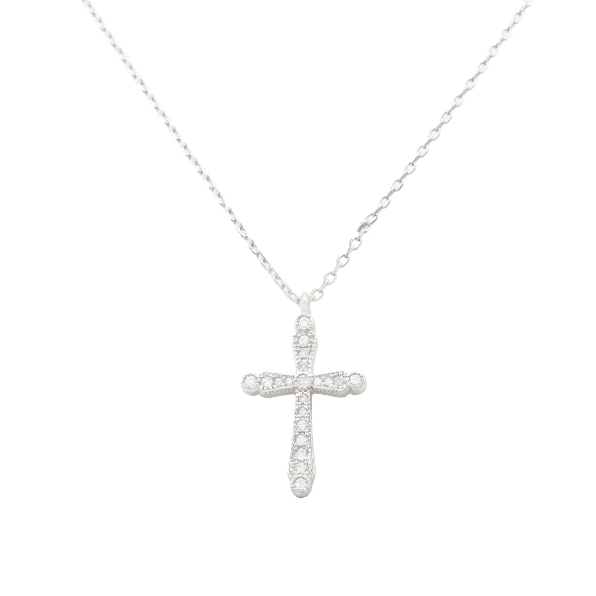 Cross with Cubic Zirconias - Silver