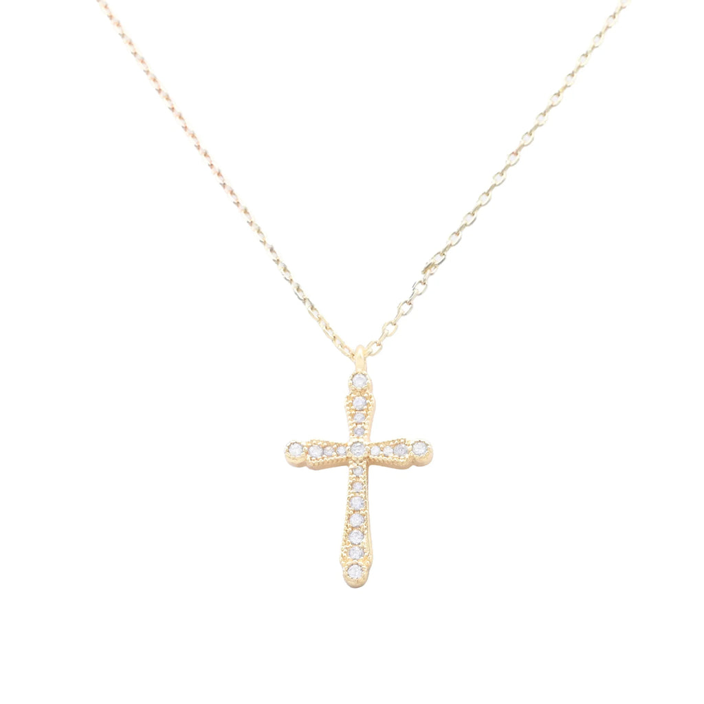 Cross with Cubic Zirconias - Gold