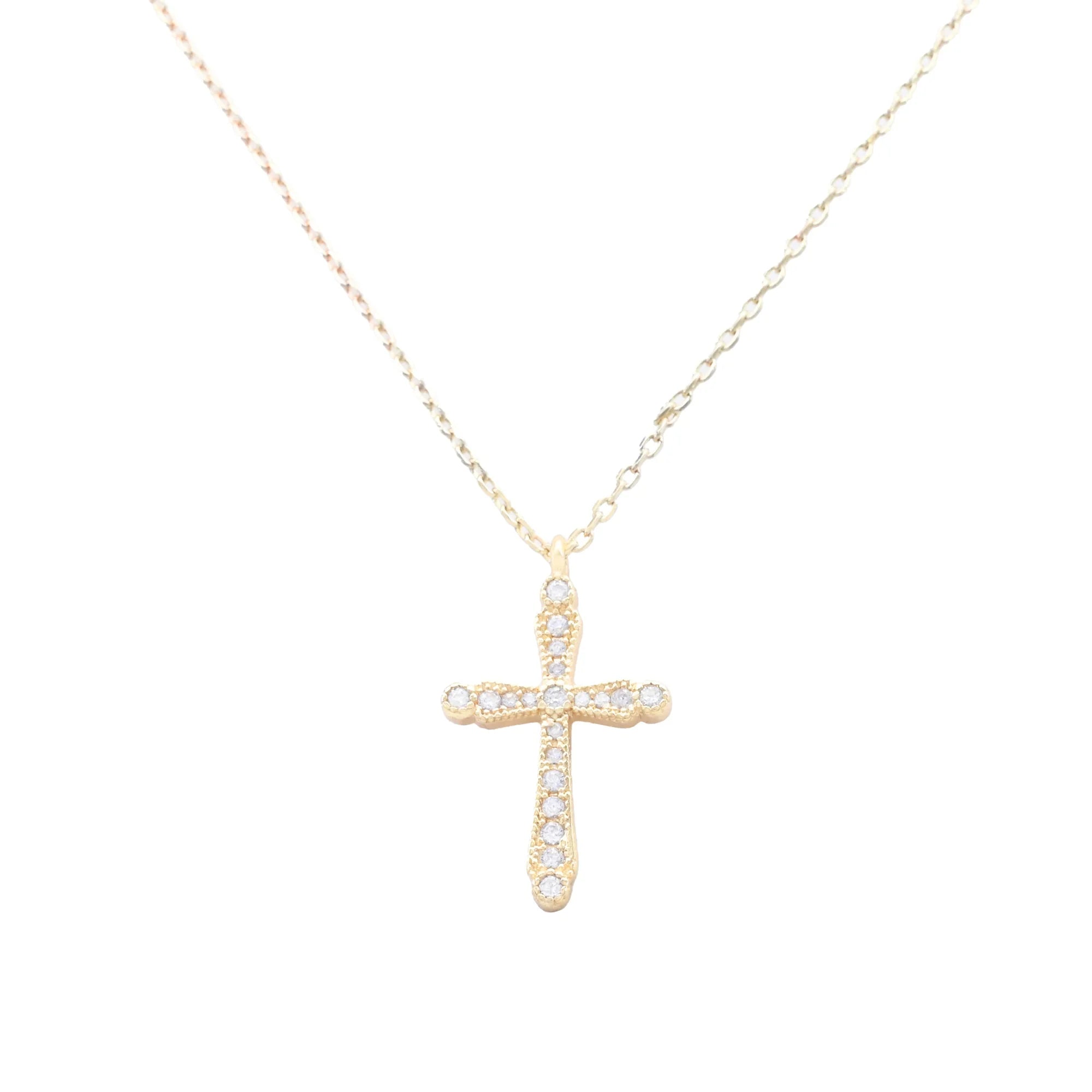 Cross with Cubic Zirconias - Gold
