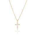 Elegant Fleur Cross Necklace