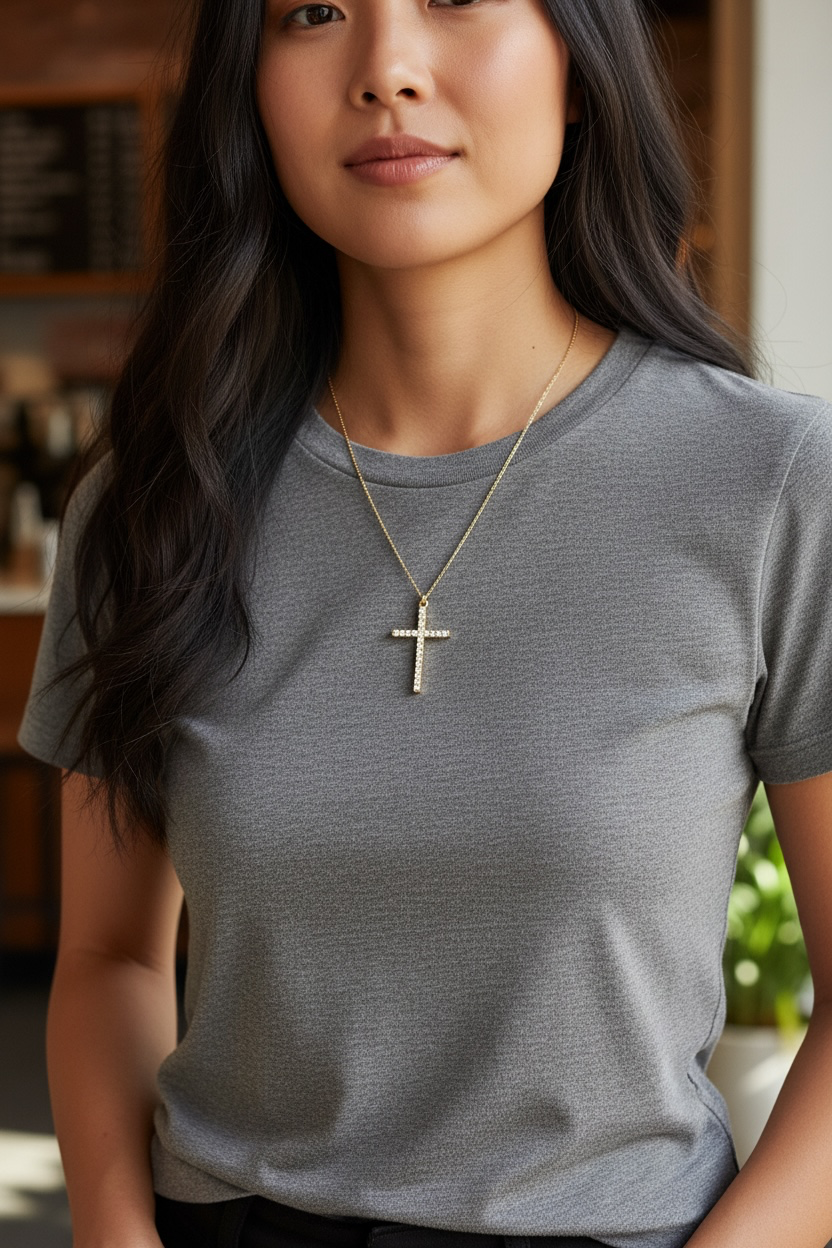 Classic Crystal Cross Necklace