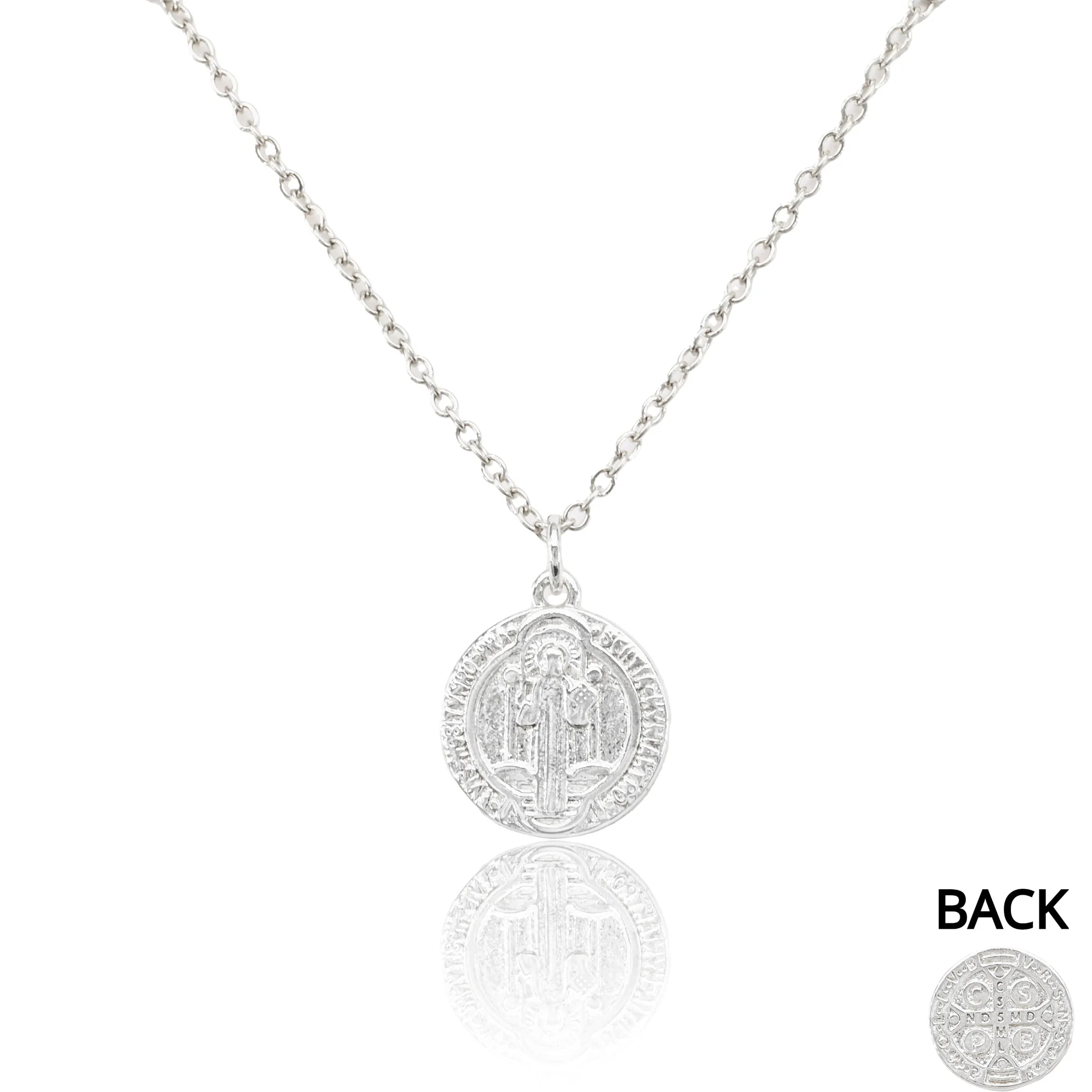 Medium Saint Benedict Medallion - Silver