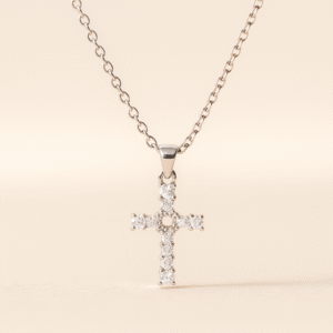 Cross with Cubic Zirconias on Nails