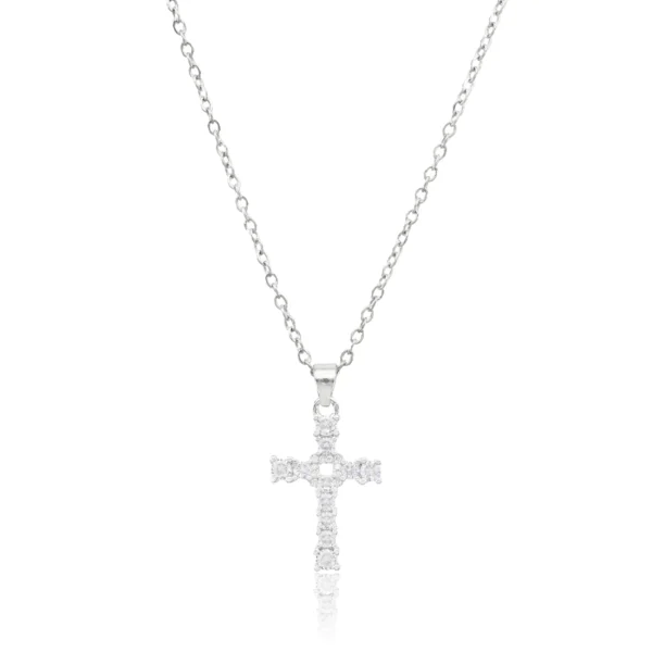 Cross with Cubic Zirconias on Nails
