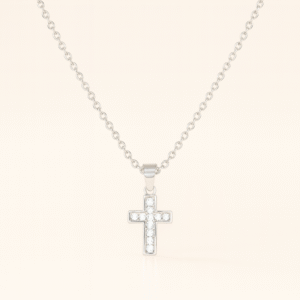 Cross with Inlaid Cubic Zirconias